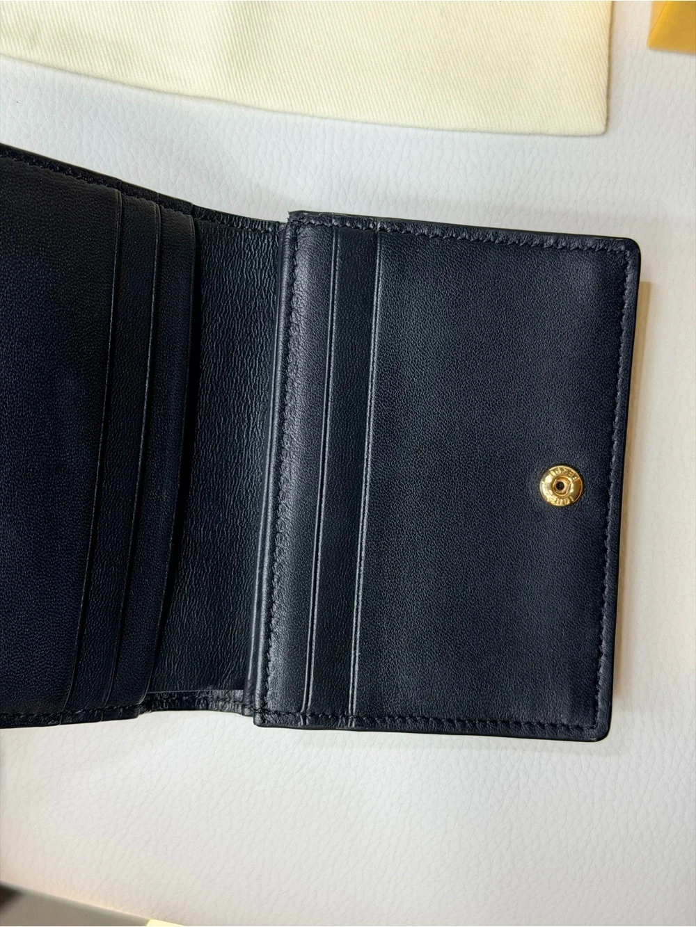 Discontinued Fendi Black & White FF Monogram Logo Leather Bifold Wallet Trendy